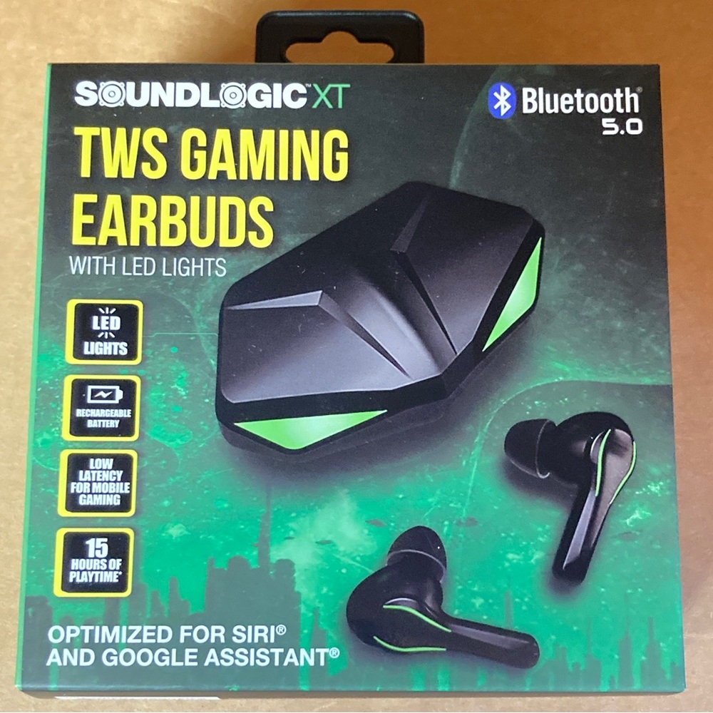 New - SoundLogic XT TWS Gaming Earbuds Bluetooth Led Lights
